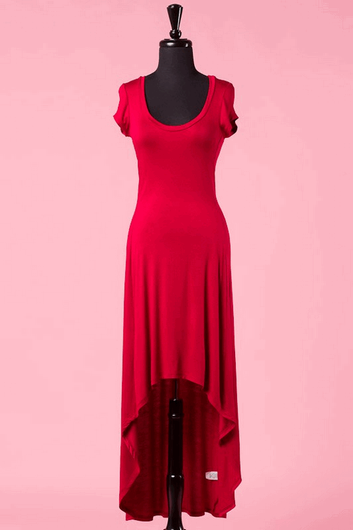 High-Low Jersey Dress